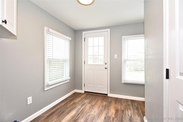 entryway featuring baseboards and plenty of natural light