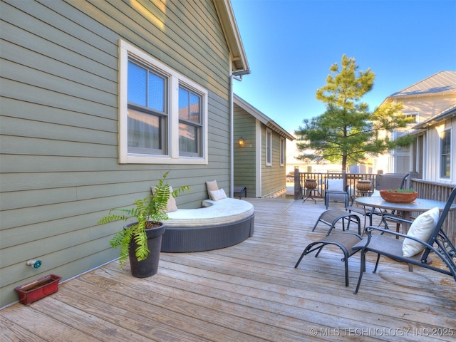 55 Boardwalk, Carlton Landing, OK 74432 - wooden deck with outdoor dining space