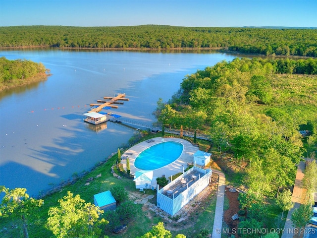 55 Boardwalk, Carlton Landing, OK 74432 - bird's eye view of a forest and a large body of water