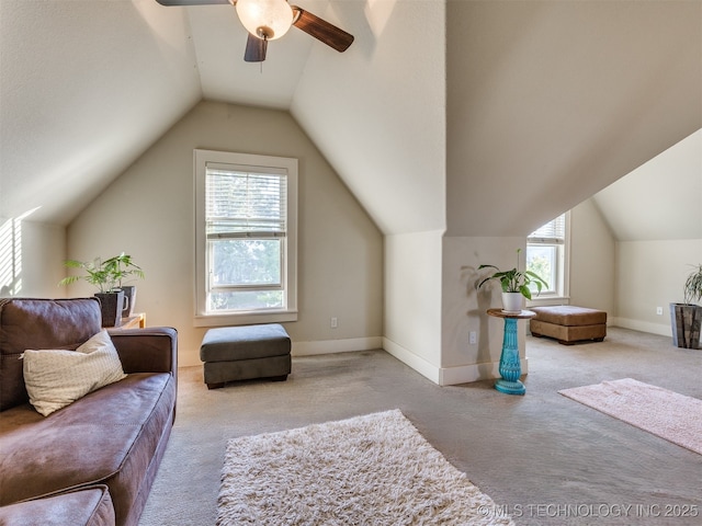 55 Boardwalk, Carlton Landing, OK 74432 - bonus room featuring carpet floors, ceiling fan, vaulted ceiling, and baseboards