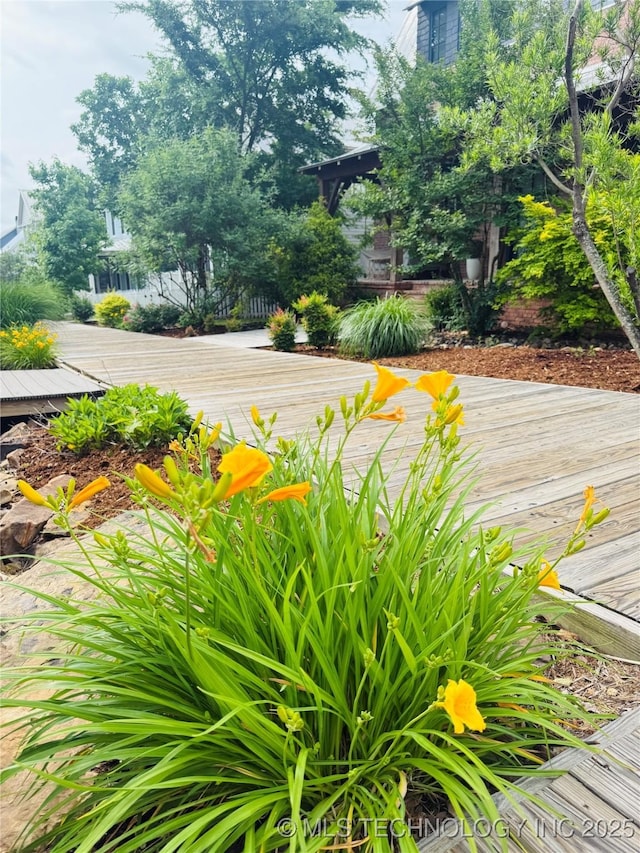 55 Boardwalk, Carlton Landing, OK 74432 - view of yard featuring a wooden deck