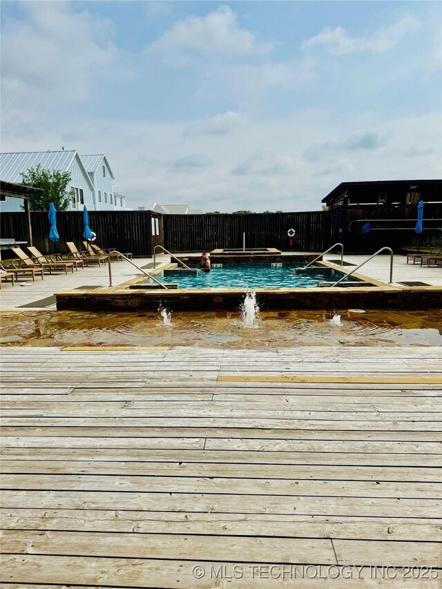 55 Boardwalk, Carlton Landing, OK 74432 - community pool with fence and a deck