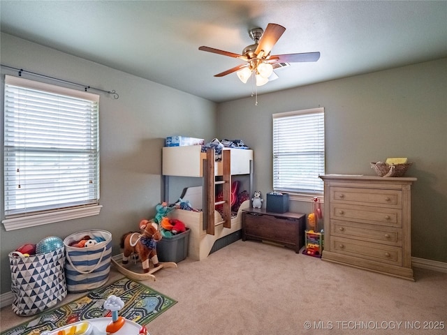 509 Dove Dr, Mcalester, OK 74501 - bedroom featuring a ceiling fan and light colored carpet