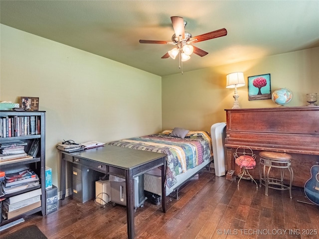 509 Dove Dr, Mcalester, OK 74501 - bedroom with wood-type flooring and a ceiling fan