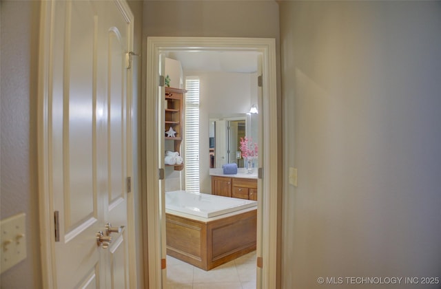 8160 S 270th E Ave, Broken Arrow, OK 74014 - bathroom with vanity and tile patterned flooring