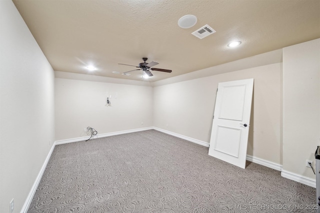 19434 S Quail Run Ct, Claremore, OK 74017 - carpeted empty room with a ceiling fan, recessed lighting, and baseboards