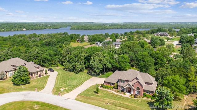 19434 S Quail Run Ct, Claremore, OK 74017 - bird's eye view of a nearby body of water and a heavily wooded area