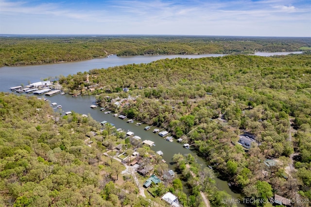 5068 County Road 370, Eucha, OK 74342 - drone / aerial view of a heavily wooded area and a nearby body of water