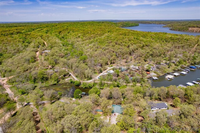 5068 County Road 370, Eucha, OK 74342 - birds eye view of property featuring a water view and a view of trees