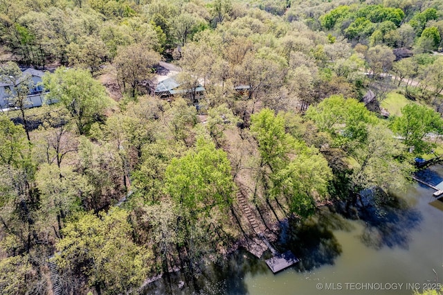 5068 County Road 370, Eucha, OK 74342 - birds eye view of property with a wooded view and a water view