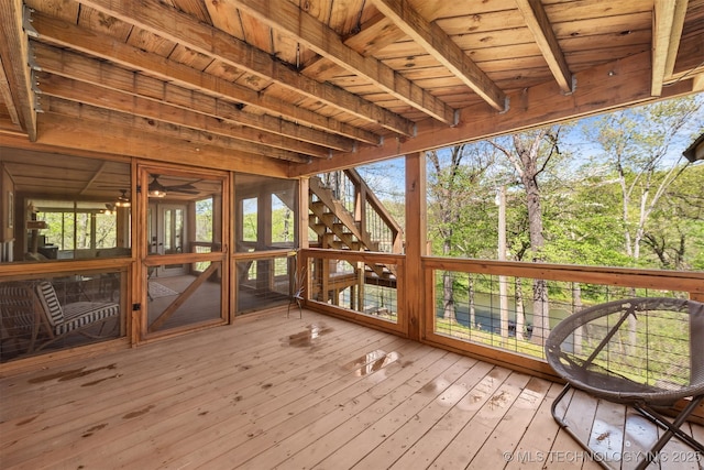 5068 County Road 370, Eucha, OK 74342 - deck with a sunroom and stairs