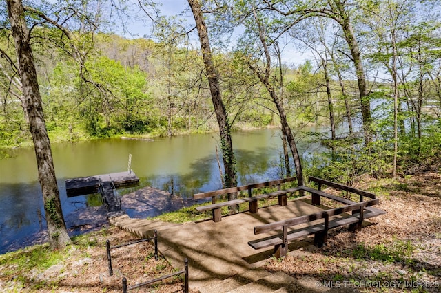 5068 County Road 370, Eucha, OK 74342 - dock area with a wooded view and a water view
