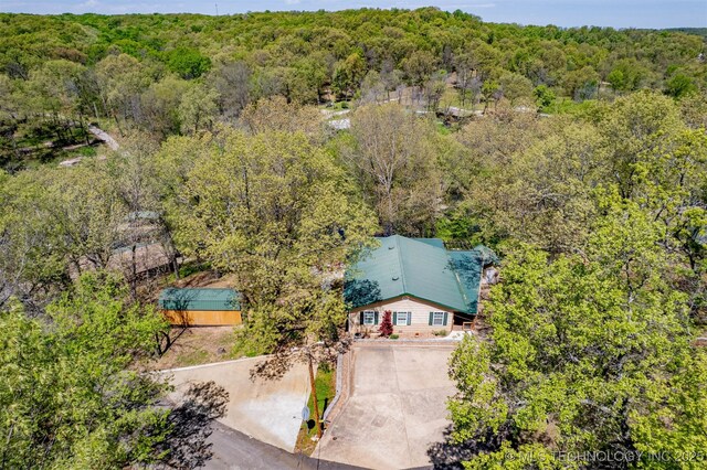 5068 County Road 370, Eucha, OK 74342 - bird's eye view featuring a wooded view