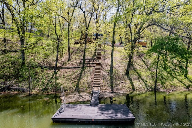 5068 County Road 370, Eucha, OK 74342 - dock area featuring stairway and a water view
