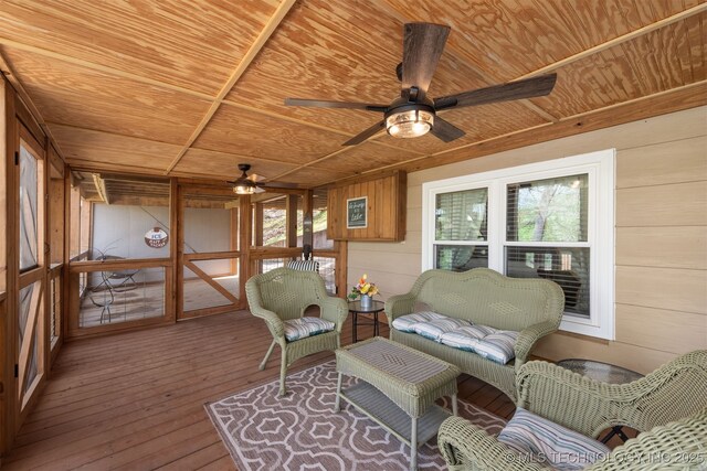 5068 County Road 370, Eucha, OK 74342 - sunroom featuring plenty of natural light and a ceiling fan