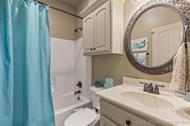 14530 S Gary Pl, Bixby, OK 74008 - full bathroom with shower / tub combo with curtain, toilet, and vanity