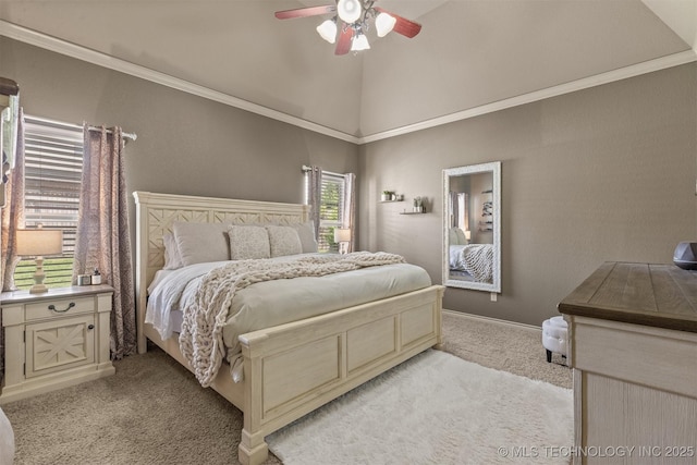 14530 S Gary Pl, Bixby, OK 74008 - bedroom featuring light carpet, ceiling fan, and vaulted ceiling