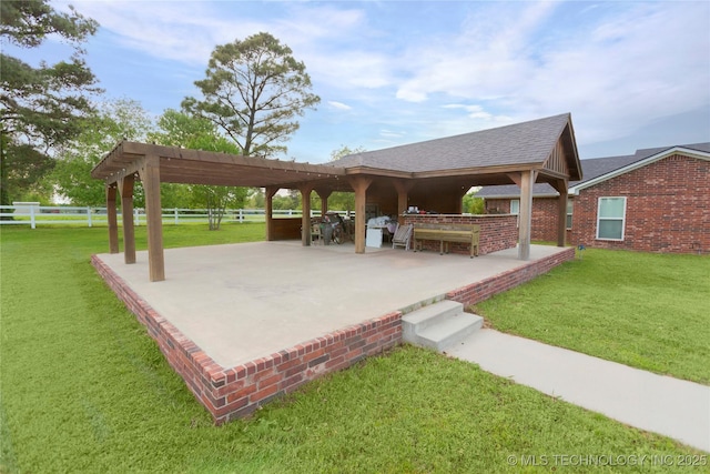 2284 E Roping Rd, Atoka, OK 74525 - view of patio featuring a pergola