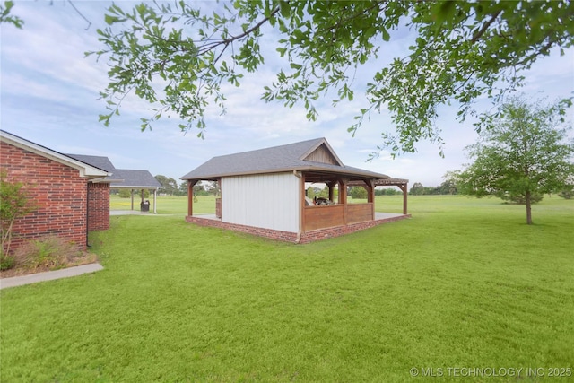 view of yard with a gazebo