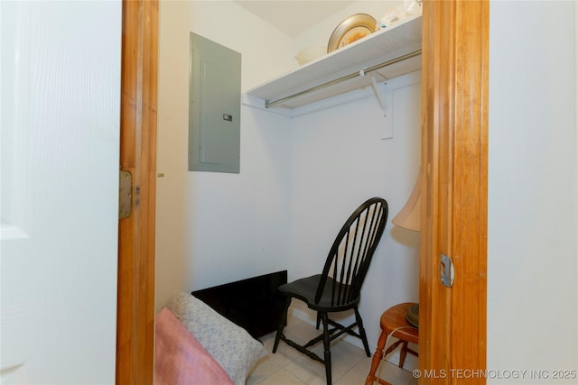 walk in closet with electric panel