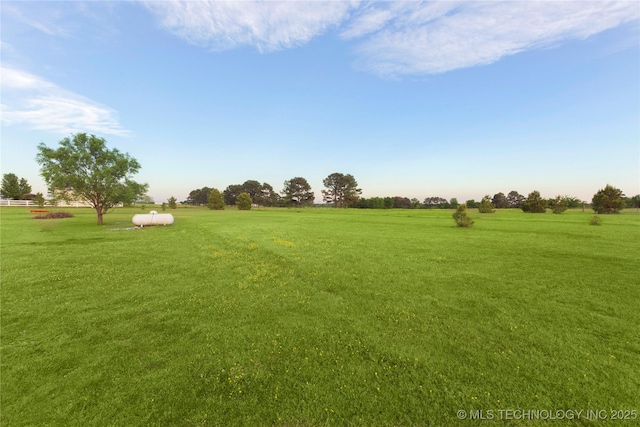 view of yard with a rural view