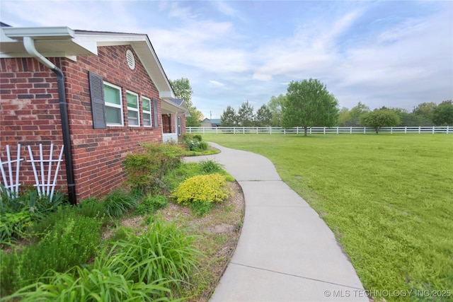 view of yard with fence