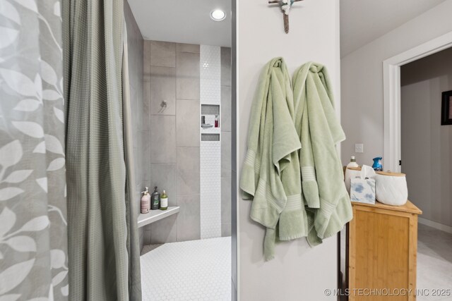 9218 N 141st E Ave, Owasso, OK 74055 - bathroom with recessed lighting and a walk in shower