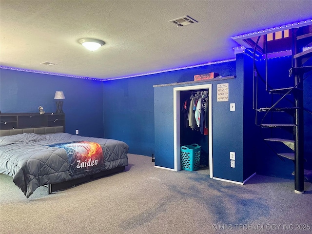 9585 Celia Berryhill Rd, Okmulgee, OK 74447 - carpeted bedroom with a textured ceiling