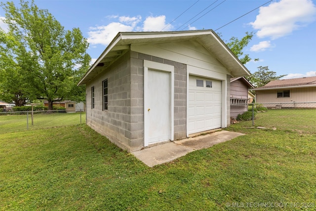 view of outbuilding with an outdoor structure and fence