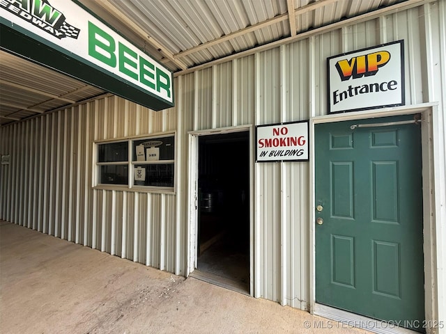entrance to property with board and batten siding