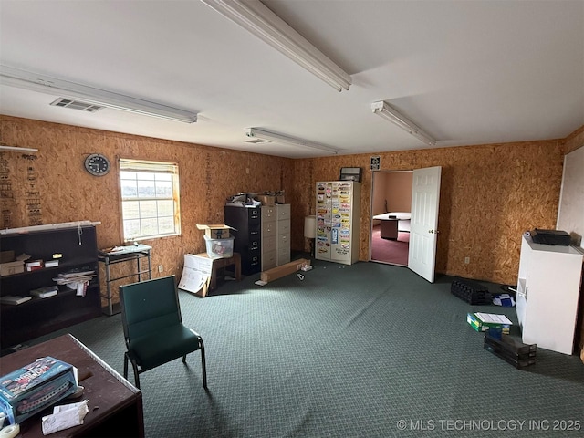 misc room with visible vents and carpet floors