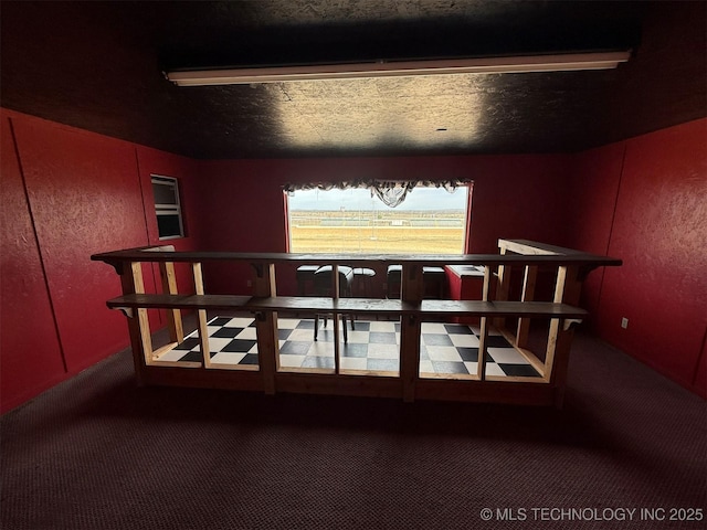 dining space with carpet floors