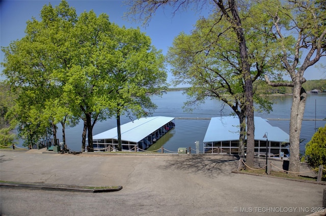 view of dock area