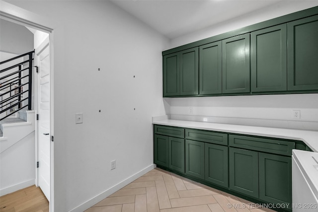 11529 S Marion Ave, Tulsa, OK 74137 - kitchen featuring green cabinets and light countertops