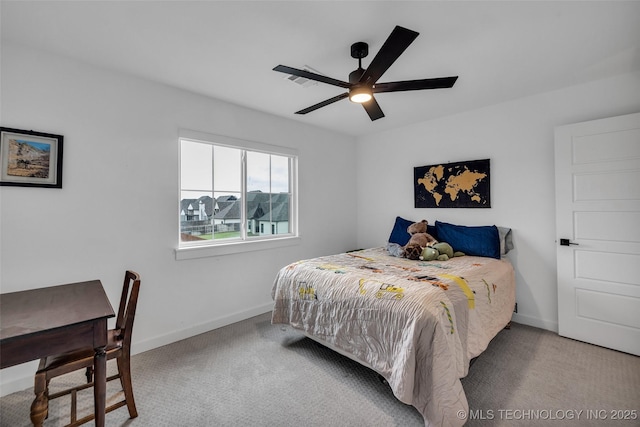 11529 S Marion Ave, Tulsa, OK 74137 - carpeted bedroom featuring baseboards and a ceiling fan