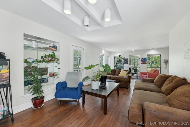 living area with wood finished floors