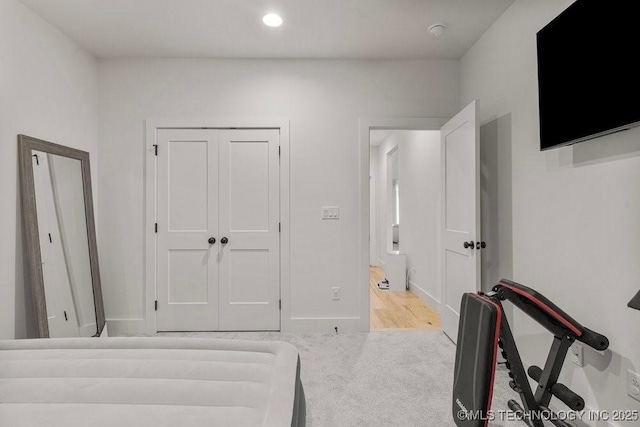 13722 S 20th Pl E, Bixby, OK 74008 - bedroom with baseboards, recessed lighting, and light colored carpet