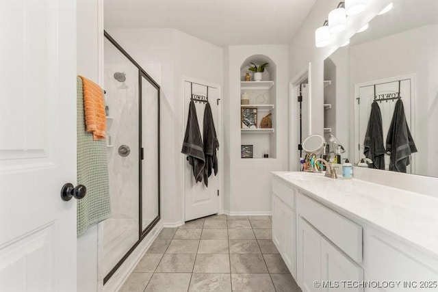 7305 S Walnut Ave, Broken Arrow, OK 74011 - bathroom with a shower stall and vanity