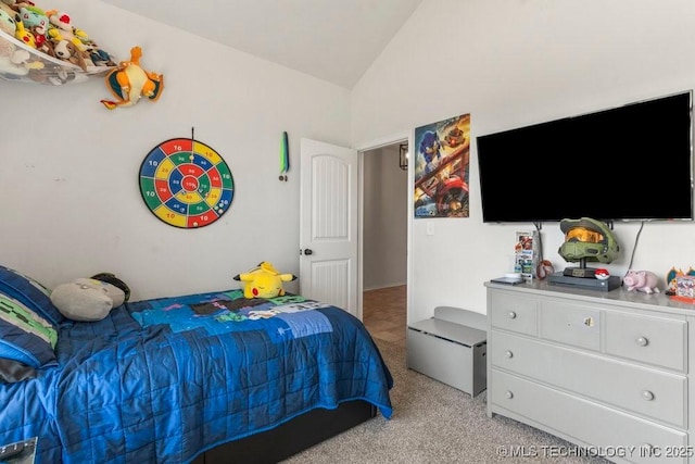 7305 S Walnut Ave, Broken Arrow, OK 74011 - bedroom with lofted ceiling and light carpet
