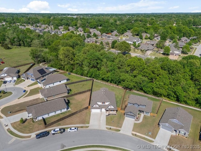 7305 S Walnut Ave, Broken Arrow, OK 74011 - aerial overview of property's location featuring nearby suburban area and a heavily wooded area