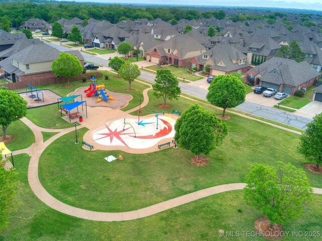 16321 E 48th Pl, Tulsa, OK 74134 - drone / aerial view with a residential view