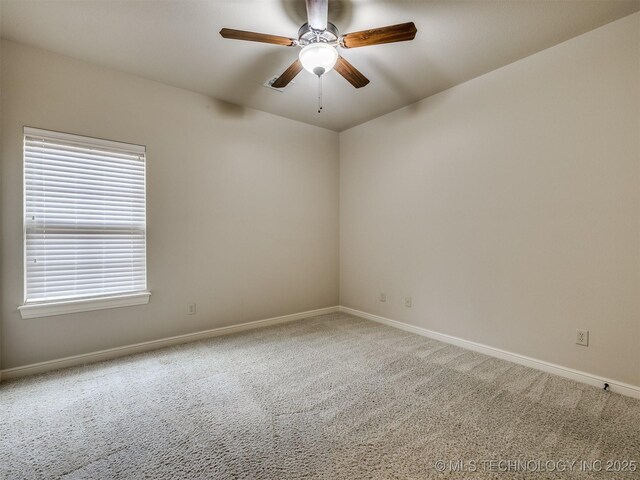 16321 E 48th Pl, Tulsa, OK 74134 - unfurnished room with a ceiling fan, carpet flooring, and baseboards