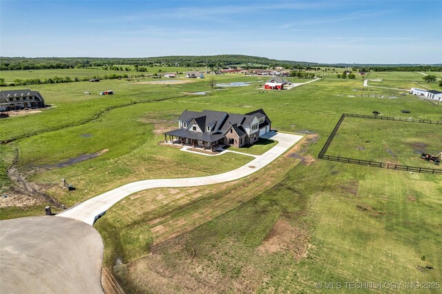 5393 W 184th St S, Mounds, OK 74047 - drone / aerial view with a rural view