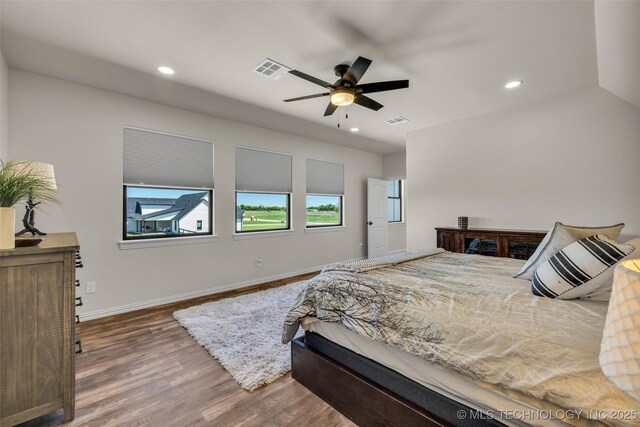 5393 W 184th St S, Mounds, OK 74047 - bedroom with recessed lighting, visible vents, wood finished floors, and baseboards