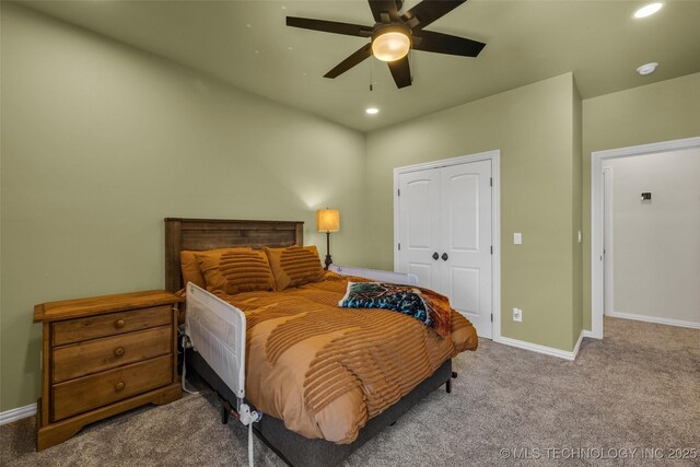 5393 W 184th St S, Mounds, OK 74047 - bedroom featuring recessed lighting, carpet flooring, a ceiling fan, and baseboards