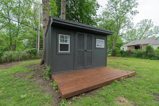 view of shed