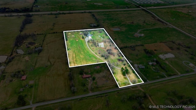 bird's eye view featuring a rural view