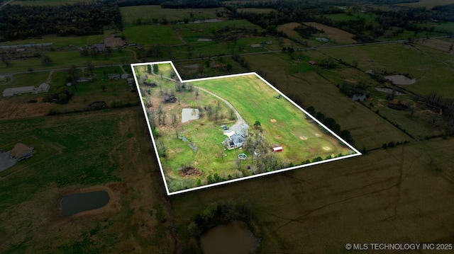 aerial view with a rural view