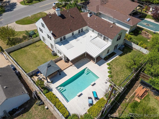 3855 S Utica Ave, Tulsa, OK 74105 - aerial view of property and surrounding area featuring a pool area