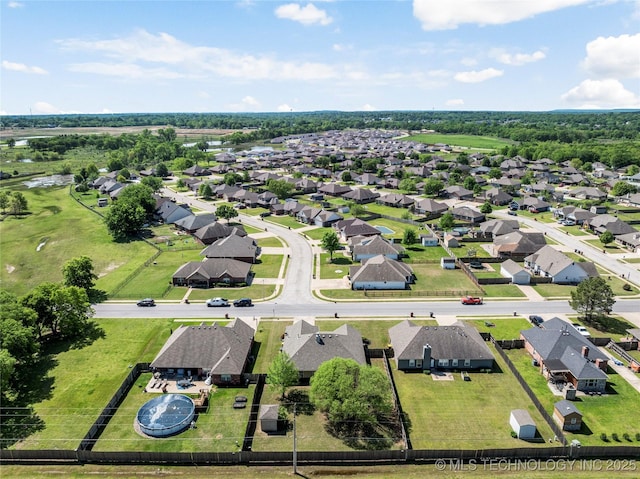aerial view with a residential view